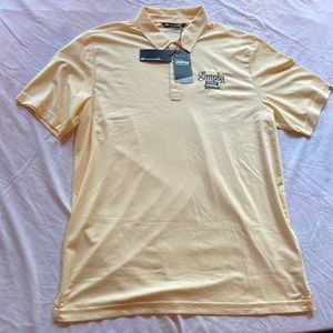 NEW Travis Mathew Performance Lifestyle Yellow Dress Polo Golf Shirt XL Tags